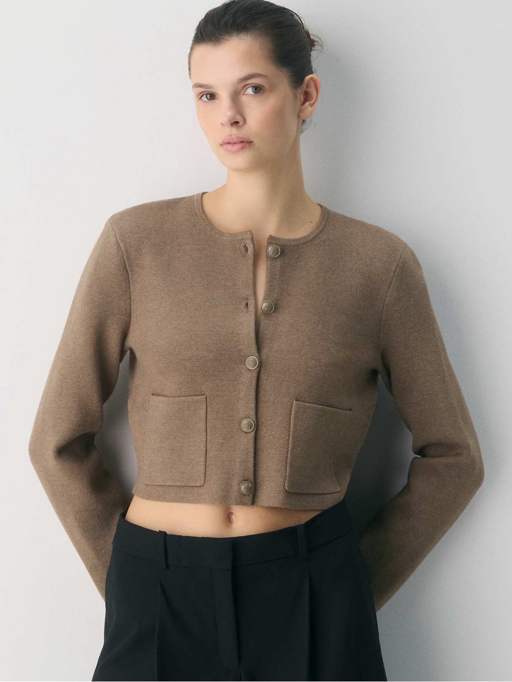 Aritzia Babaton Notable Cardigan Cropped Knit Button-Front Jacket - #250